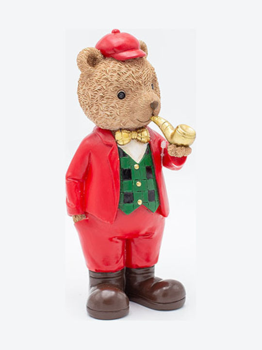 Estheti Decorative Polyresin Bear Vintage Green Red 2 Designs 10x21cm 2 Pieces