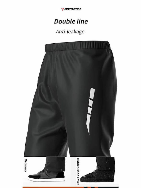 Motowolf MDL0403B Ανδρικό Αδιάβροχο Σετ Παντελόνι και Μπουφάν Μηχανής Μαύρο Χρώμα