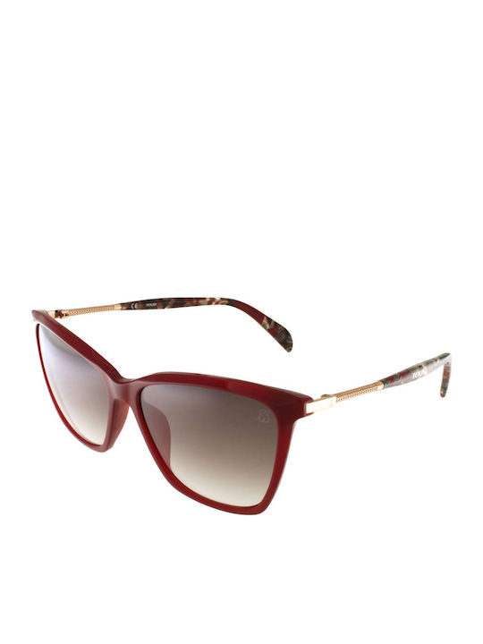 Tous Women's Sunglasses with Burgundy Frame and Gray Gradient Lens STOB225 099N