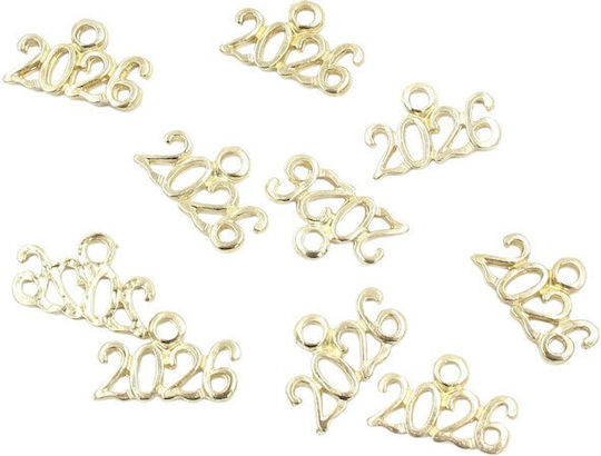 Metallische Elemente ''2026'' Vergoldet Bei 1,7cm Set 10 Stück