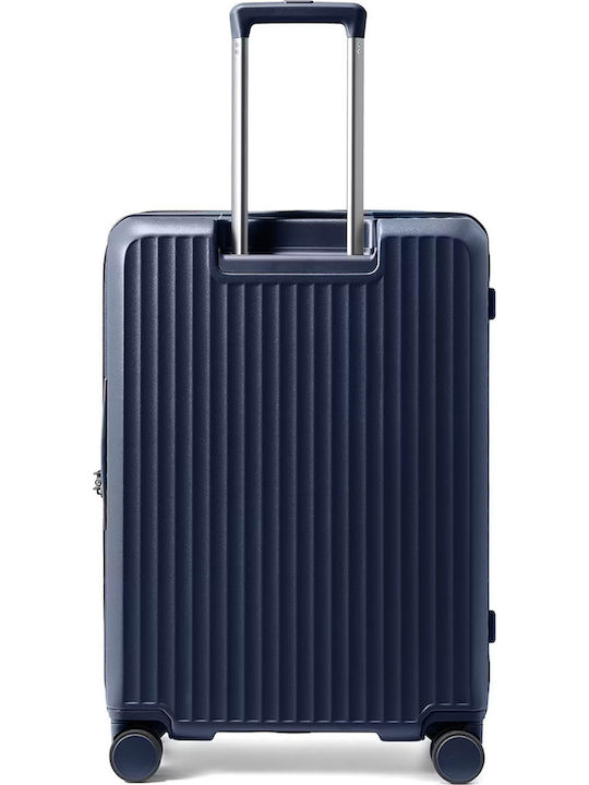 Puccini Monte Carlo Μεσαία Βαλίτσα Ταξιδίου Σκληρή Navy Blue με 4 Ρόδες Ύψους 65.5εκ.
