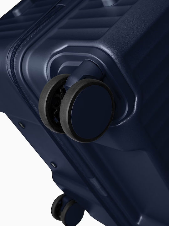Puccini Monte Carlo Μεσαία Βαλίτσα Ταξιδίου Σκληρή Navy Blue με 4 Ρόδες Ύψους 65.5εκ.
