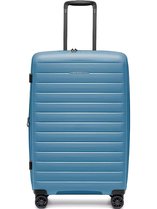 Puccini Seoul Μεσαία Βαλίτσα Ταξιδίου Σκληρή Blue με 4 Ρόδες Ύψους 69εκ.