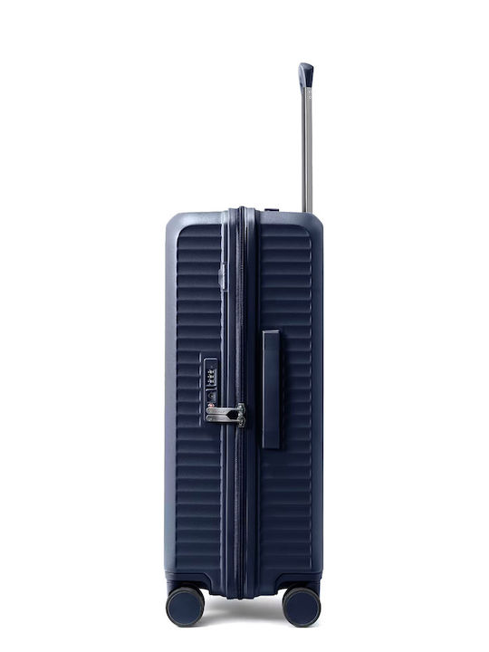 Puccini Monte Carlo Μεσαία Βαλίτσα Ταξιδίου Σκληρή Navy Blue με 4 Ρόδες Ύψους 65.5εκ.