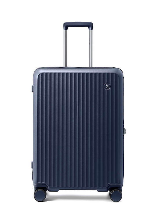 Puccini Monte Carlo Μεσαία Βαλίτσα Ταξιδίου Σκληρή Navy Blue με 4 Ρόδες Ύψους 65.5εκ.