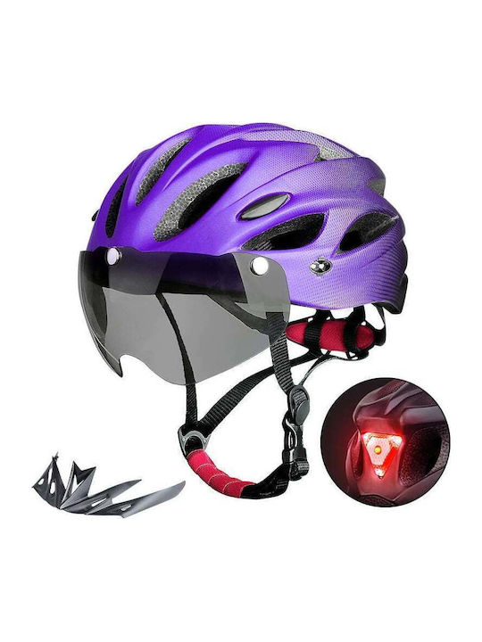 FIXATO Fahrradhelm Stadt / Berg / Strae mit LED Licht Lila | Skroutz  Germany