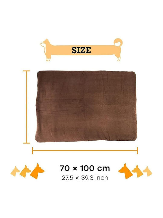 Comfortable Pet Μαξιλάρι Σκύλου Ορθογώνιο Θερμαινόμενο Καφέ 100x70εκ.