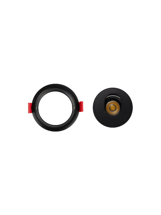 kelvo Kelvo Asymmetrical Metallic Recessed Spot with Integrated LED and Warm White Light Black 8.3x8.3cm. 1pcs