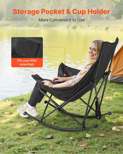 Vevor Chair Beach Black 103x92x95cm
