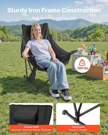Vevor Chair Beach Black 103x92x95cm