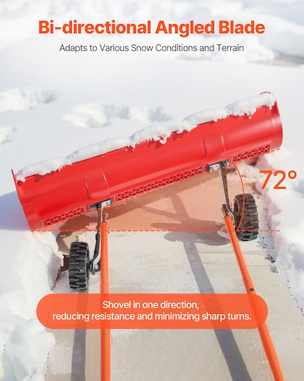 Vevor Flexibles Schneeschaufel Mit Rädern 96cm Verstellbarer Griff Doppelrichtung Klingen Dlksl3540incgpykl001v0