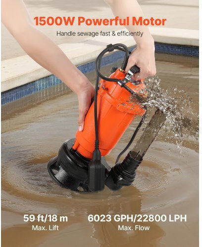 Vevor Pump Submersible Pump Motor 2hp QSWNBZT1500WIZ4F4001V2