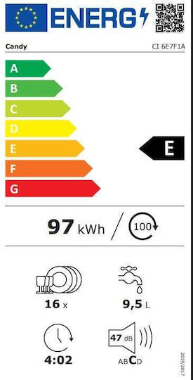Напълно вградена съдомиялна машина с Wi-Fi за 16 комплекта Ш59.7xВ81.8см.