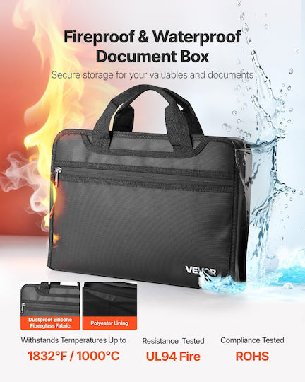 Vevor Fireproof & Waterproof Document Folder Temperature Resistance 1000°C Multilayer Dimensions 368 X 270 X 50 Mm Dsfhdcgkdcrq2zvk9001v0