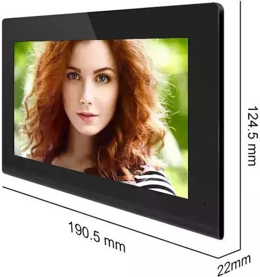 Kit Video Interfon Wi-Fi 3 Familii Mentor Sykt089b 7 Inch Ahd 2mp 24v 2 Fire 5în1 Negru