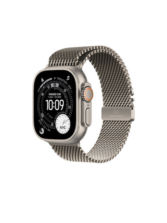 Apple Titanium Milanese Loop 49mm - Large Λουράκι Natural (Apple Watch 44/45/46mm/Ultra 49mm)