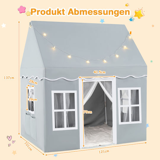 Costway Kids House Play Tent Gray