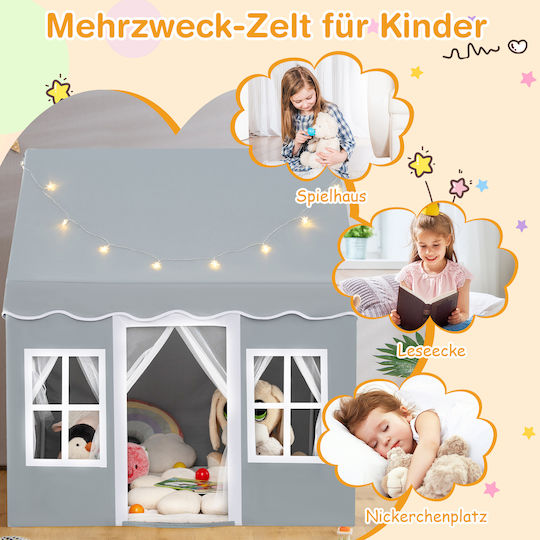 Costway Kids House Play Tent Gray