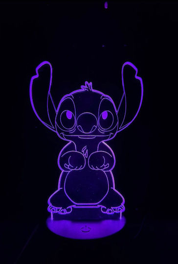 LED Kinder Dekorative Lampe Stitch Schwarz 19εκ.
