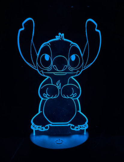 Led Παιδικό Διακοσμητικό Φωτιστικό Stitch Μαύρο 19εκ.