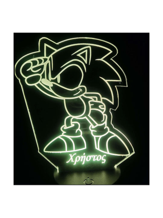 Led Παιδικό Διακοσμητικό Φωτιστικό Sonic Μαύρο 21x13cm