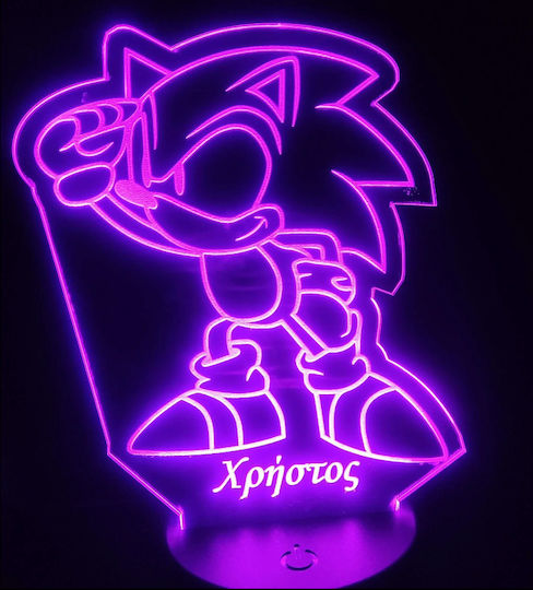 Led Παιδικό Διακοσμητικό Φωτιστικό Sonic Μαύρο 21x13cm