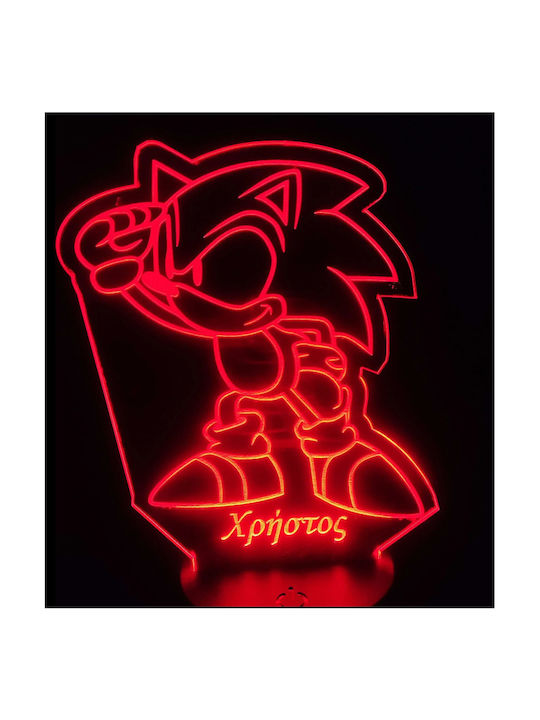 Led Παιδικό Διακοσμητικό Φωτιστικό Sonic Μαύρο 21x13cm