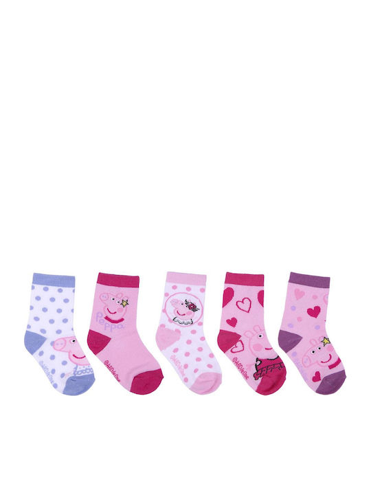 Cerda Παιδικές Κάλτσες Peppa Pig Πολύχρωμες 5 Ζευγάρια