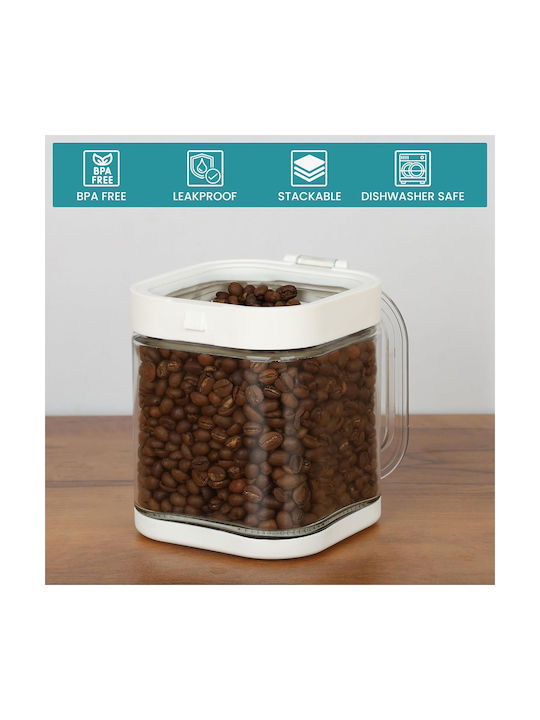 Belle Vous Set 3 Bucăți Vaze Pentru Paste / Cereale / Zahăr / Cafea / Ceai Cu Capac Sticlă Transparentă 900ml 3 Bucăți