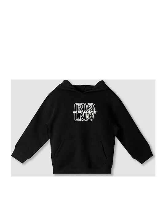 Kids Sweatshirt with Hood and Pockets Black