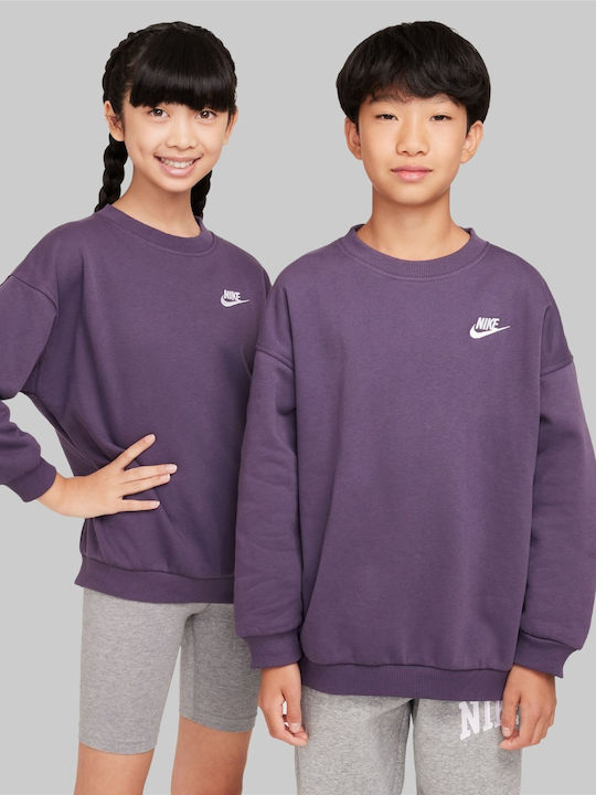 Fleece Παιδικό Φούτερ Μωβ Sportswear Club