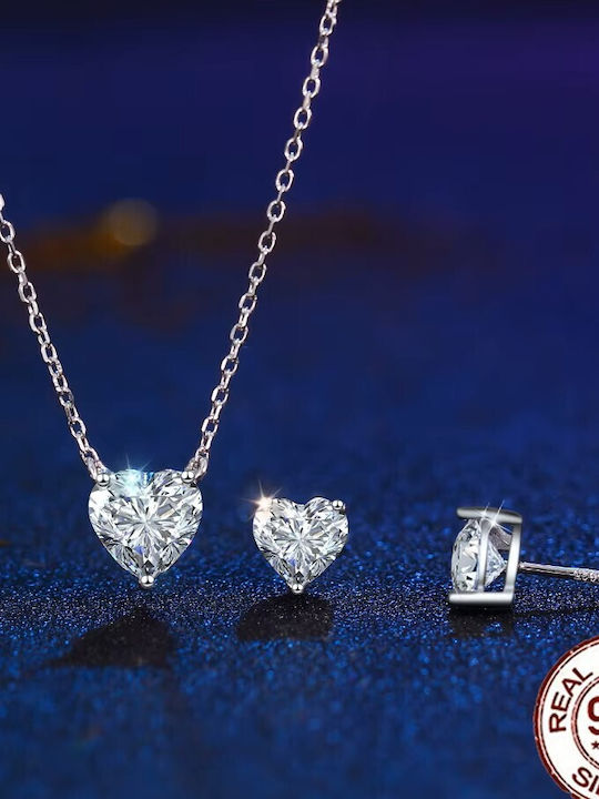 By Queen Jewelry Set S925 Moissanite Heart Shape