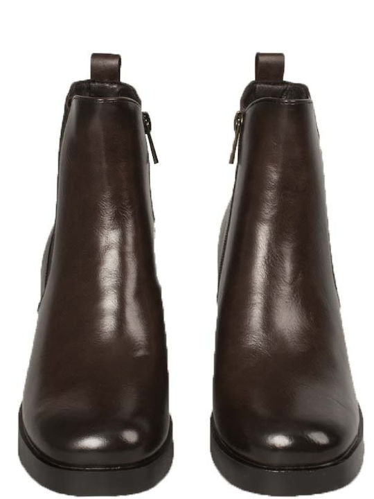 Stiefeletten Damen mit Hohem Absatz Braun