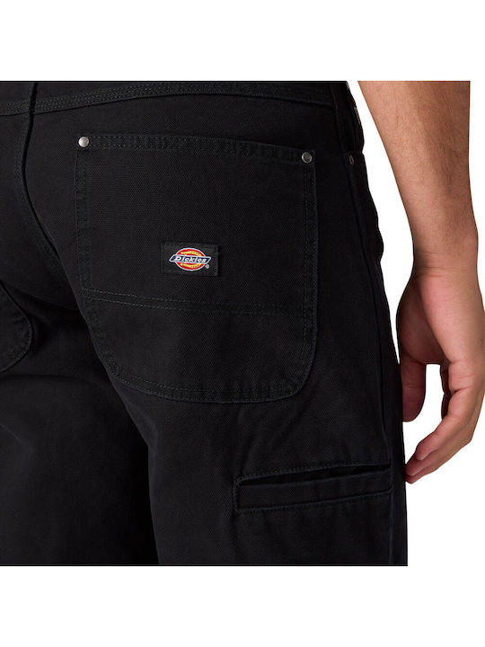 Double Knee Trousers in Regular Fit Black