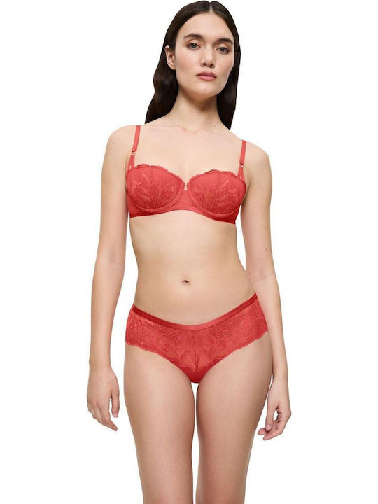 Women's Slip with Lace Red Coral