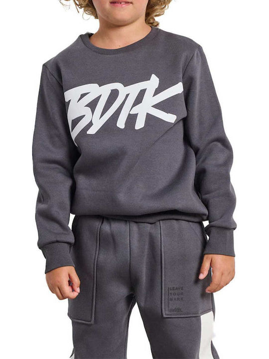 BodyTalk Fleece Lined Kids Sweatshirt With Hood Coal