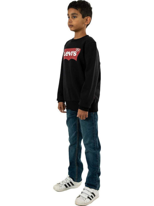 Детски Суичър Черен Batwing Crewneck