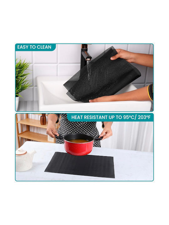 Belle Vous Placemats Plastic Negru 44.5x30cm 6buc