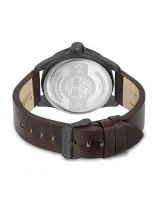 Timberland Γυναικείο Ρολόι 46mm Μπαταρίας με Καφέ Δερμάτινο Λουράκι