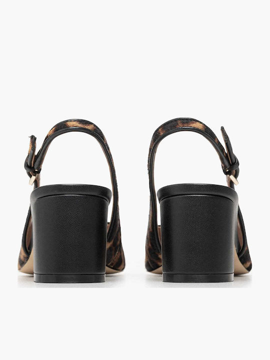 Δερμάτινες Γόβες Animal Print Καφέ