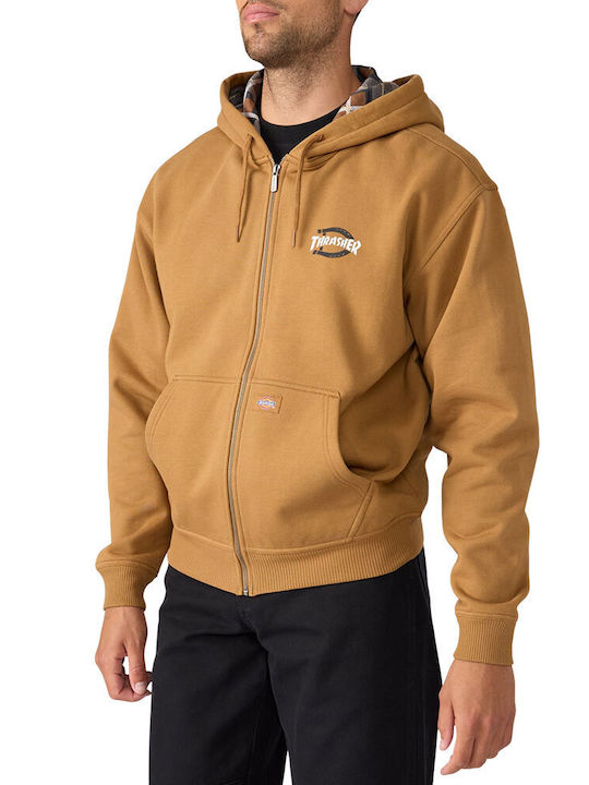Thrasher Ανδρική Ζακέτα με Κουκούλα Brown