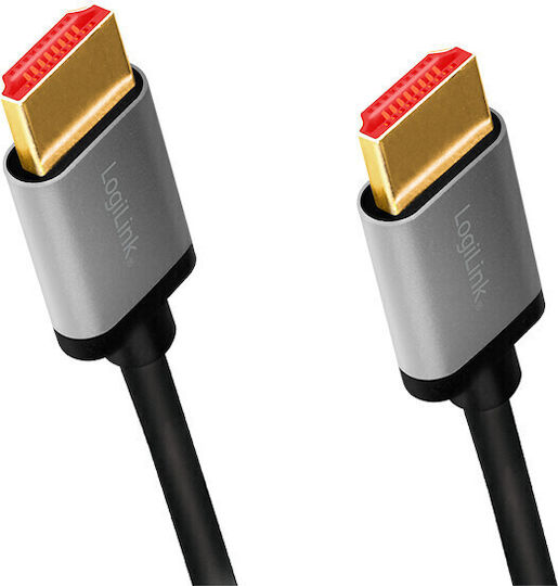 LogiLink HDMI 2.1 Ultra High Speed 48Gbps 4K 120Hz HDR VRR Cable HDMI male - HDMI male 1m Γκρι