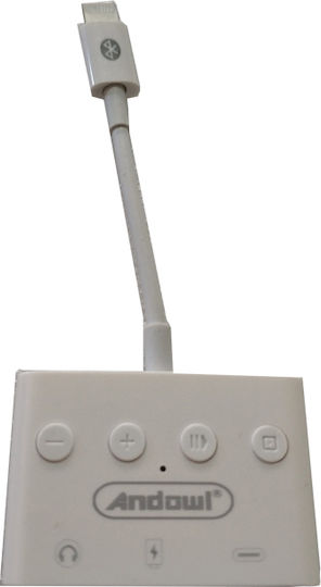 Andowl Q-a190 Lightning Male to 3.5mm USB-C Female Converter White 1 Piece