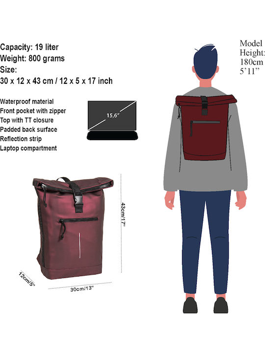 New Rebels Αδιάβροχη Τσάντα Πλάτης για Laptop 15" 51.130988