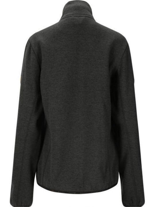 Women's Knitted Cardigan with Zipper Black
