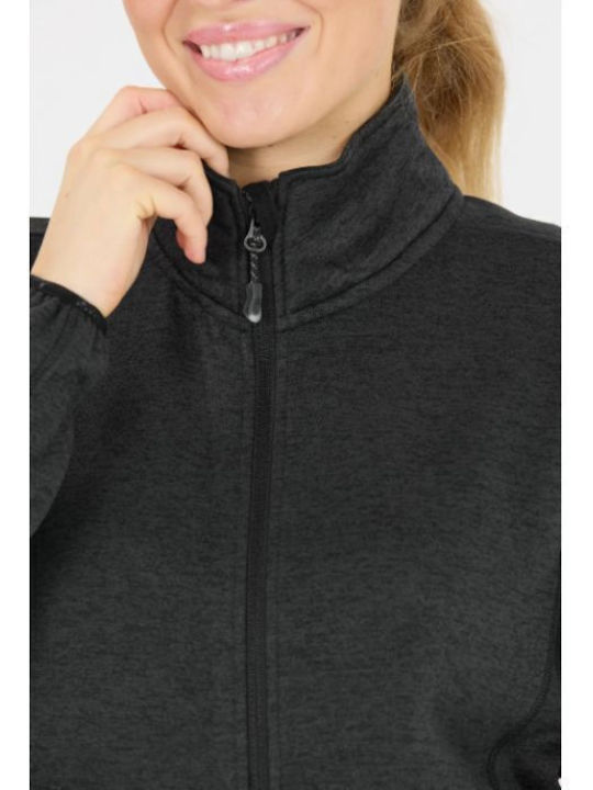 Women's Knitted Cardigan with Zipper Black