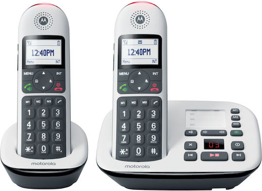 Motorola CD5012 Ασύρματο Τηλέφωνο Duo Λευκό