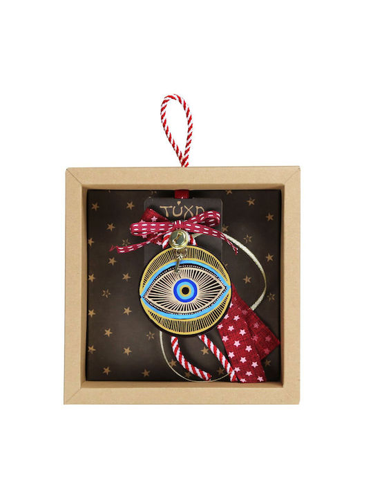 Kalliopi Silver Handmade Hanging Lucky Charm Gold made of Wood 2026 17.5x18cm 1pcs