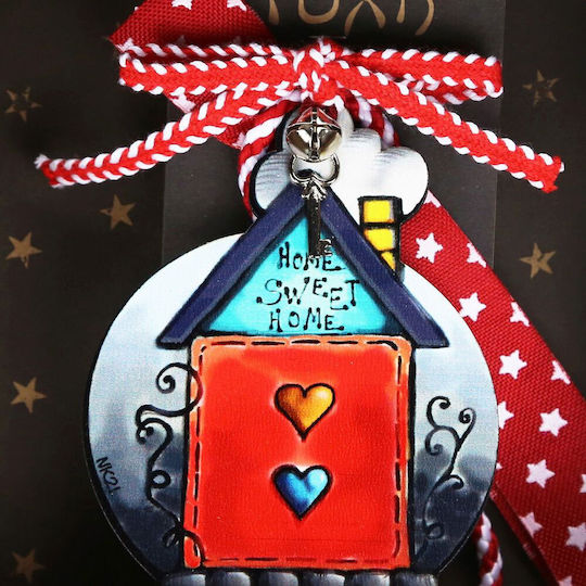 Kalliopi Silver Handmade Hanging Lucky Charm made of Wood 2026 17.5x18cm 1pcs