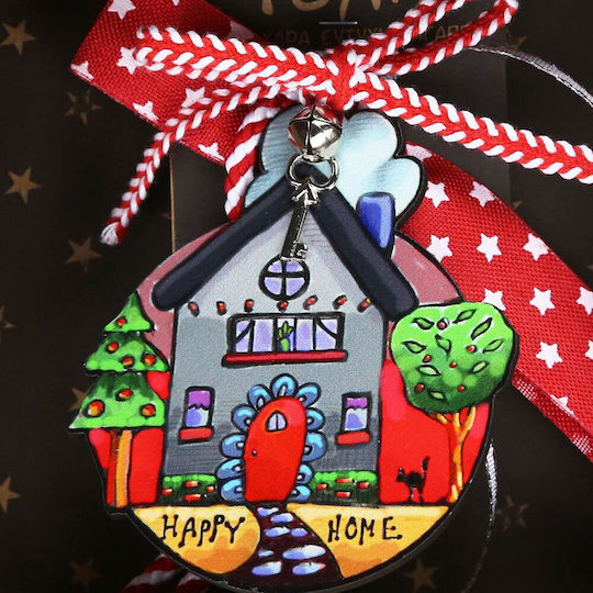 Kalliopi Silver Handmade Hanging Lucky Charm Home made of Wood 2026 17.5x18cm 1pcs